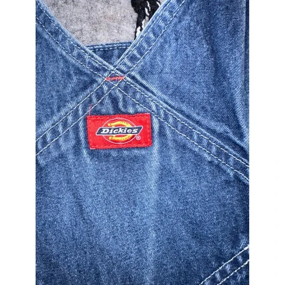 Dickies Men's Blue Denim Bib Overalls Carpenter Work Pants 40x30 - Picture 7 of 8